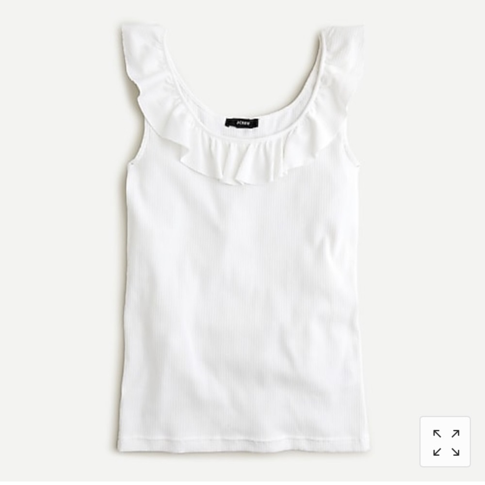 J. Crew Ruffle-neck Ribbed Tank Top